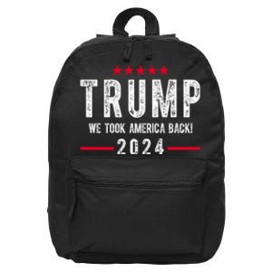 Trump Won Take America Back 2024 16 in Basic Backpack