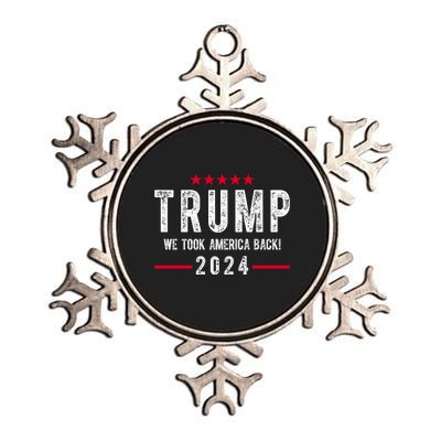 Trump Won Take America Back 2024 Metallic Star Ornament