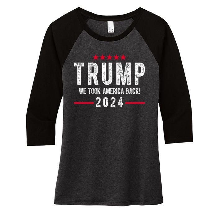 Trump Won Take America Back 2024 Women's Tri-Blend 3/4-Sleeve Raglan Shirt