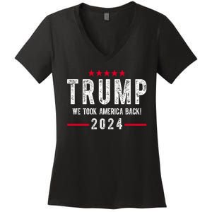 Trump Won Take America Back 2024 Women's V-Neck T-Shirt