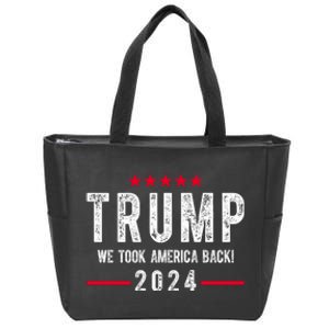 Trump Won Take America Back 2024 Zip Tote Bag