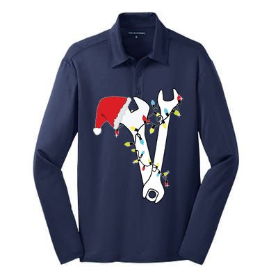 Tool Wrench Technician Mechanic Engineer Christmas Silk Touch Performance Long Sleeve Polo