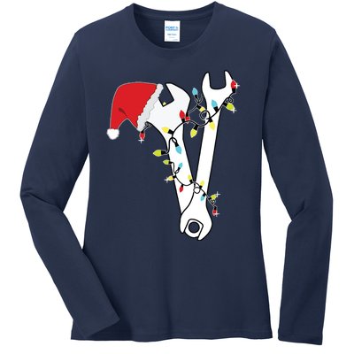 Tool Wrench Technician Mechanic Engineer Christmas Ladies Long Sleeve Shirt