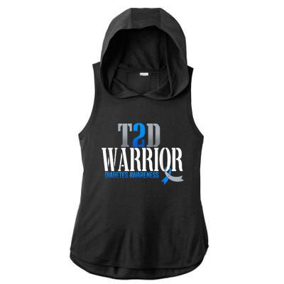 T2D Warrior Type 2 Diabetes Awareness Month Ladies PosiCharge Tri-Blend Wicking Draft Hoodie Tank