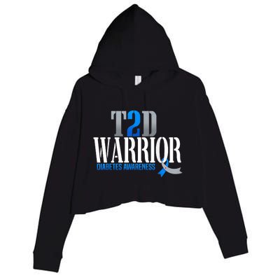 T2D Warrior Type 2 Diabetes Awareness Month Crop Fleece Hoodie