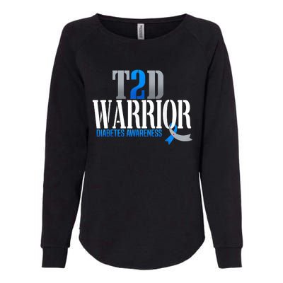 T2D Warrior Type 2 Diabetes Awareness Month Womens California Wash Sweatshirt