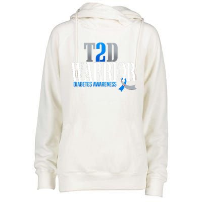 T2D Warrior Type 2 Diabetes Awareness Month Womens Funnel Neck Pullover Hood