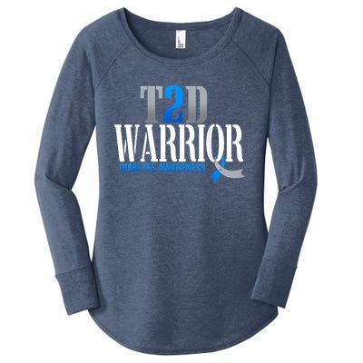 T2D Warrior Type 2 Diabetes Awareness Month Women's Perfect Tri Tunic Long Sleeve Shirt