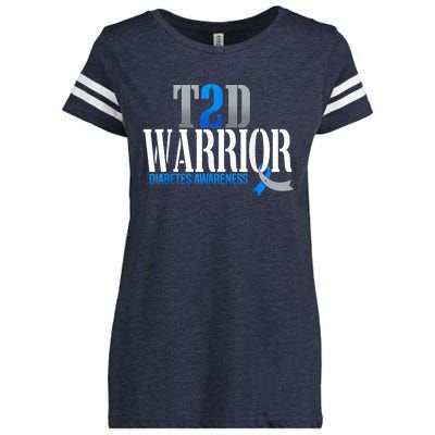 T2D Warrior Type 2 Diabetes Awareness Month Enza Ladies Jersey Football T-Shirt