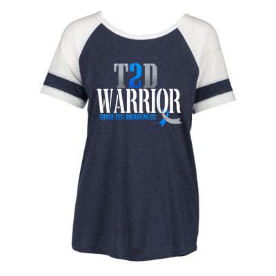 T2D Warrior Type 2 Diabetes Awareness Month Enza Ladies Jersey Colorblock Tee