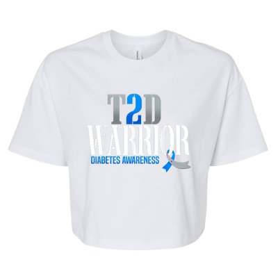 T2D Warrior Type 2 Diabetes Awareness Month Bella+Canvas Jersey Crop Tee