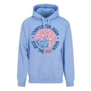 Tim Walz Tampon 2024 Presidential Race Vote Blue Madam President Kamala Unisex Surf Hoodie