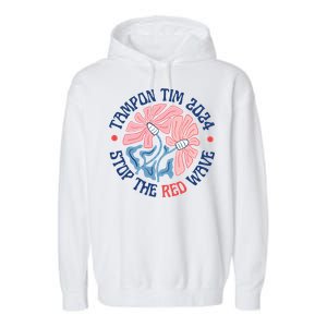 Tim Walz Tampon 2024 Presidential Race Vote Blue Madam President Kamala Garment-Dyed Fleece Hoodie