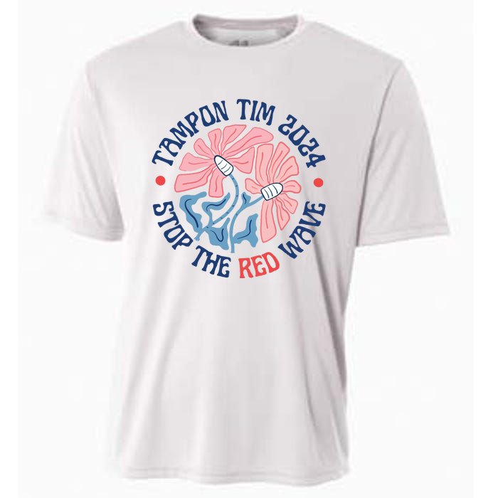 Tim Walz Tampon 2024 Presidential Race Vote Blue Madam President Kamala Cooling Performance Crew T-Shirt