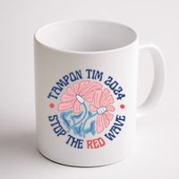 Tim Walz Tampon 2024 Presidential Race Vote Blue Madam President Kamala Coffee Mug