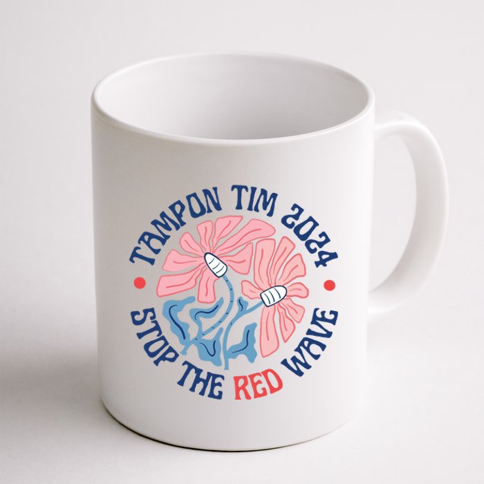 Tim Walz Tampon 2024 Presidential Race Vote Blue Madam President Kamala Coffee Mug