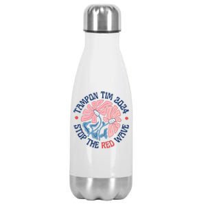 Tim Walz Tampon 2024 Presidential Race Vote Blue Madam President Kamala Stainless Steel Insulated Water Bottle