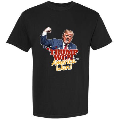 Trump Won Trump Won Again 2024 Election President 47th Usa Garment-Dyed Heavyweight T-Shirt