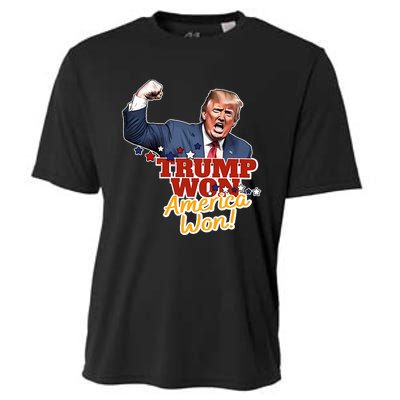 Trump Won Trump Won Again 2024 Election President 47th Usa Cooling Performance Crew T-Shirt