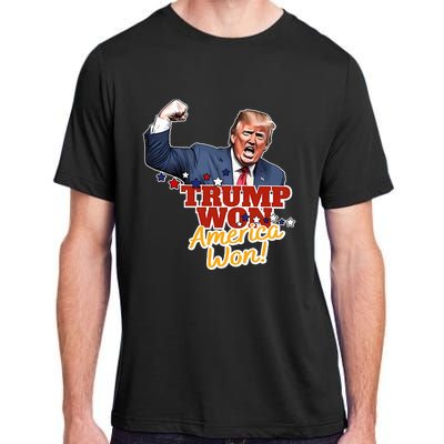 Trump Won Trump Won Again 2024 Election President 47th Usa Adult ChromaSoft Performance T-Shirt