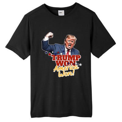 Trump Won Trump Won Again 2024 Election President 47th Usa Tall Fusion ChromaSoft Performance T-Shirt