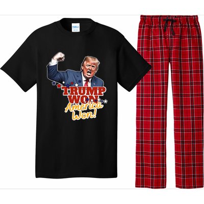 Trump Won Trump Won Again 2024 Election President 47th Usa Pajama Set