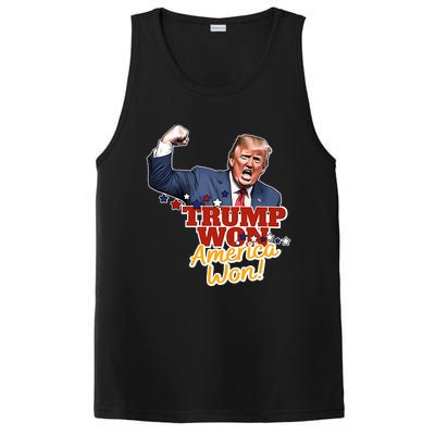 Trump Won Trump Won Again 2024 Election President 47th Usa PosiCharge Competitor Tank