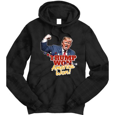 Trump Won Trump Won Again 2024 Election President 47th Usa Tie Dye Hoodie