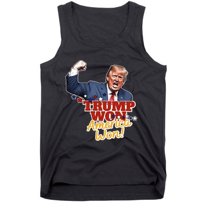 Trump Won Trump Won Again 2024 Election President 47th Usa Tank Top