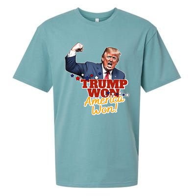 Trump Won Trump Won Again 2024 Election President 47th Usa Sueded Cloud Jersey T-Shirt