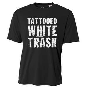 Tattooed White Trash Funny Ironic Distressed Tattoo Artist Cooling Performance Crew T-Shirt