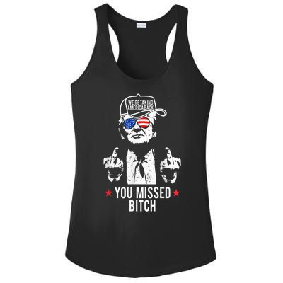 Trump Were Taking America Back You Missed Bitch Ladies PosiCharge Competitor Racerback Tank