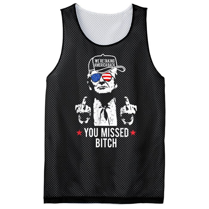 Trump Were Taking America Back You Missed Bitch Mesh Reversible Basketball Jersey Tank