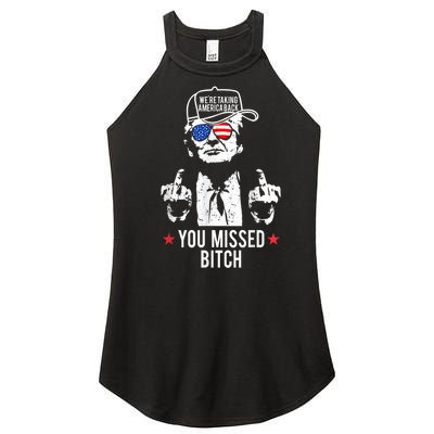 Trump Were Taking America Back You Missed Bitch Women's Perfect Tri Rocker Tank