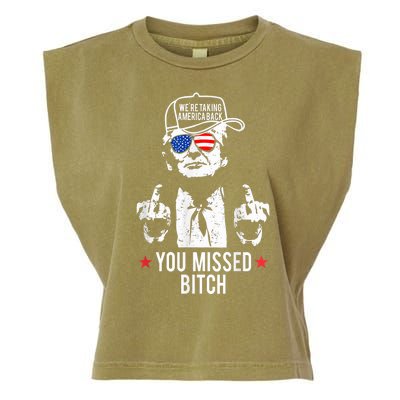 Trump Were Taking America Back You Missed Bitch Garment-Dyed Women's Muscle Tee