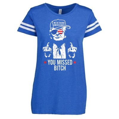 Trump Were Taking America Back You Missed Bitch Enza Ladies Jersey Football T-Shirt