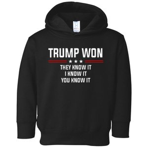 Trump Won They Know It I Know It You Know It Toddler Hoodie