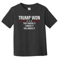 Trump Won They Know It I Know It You Know It Toddler T-Shirt