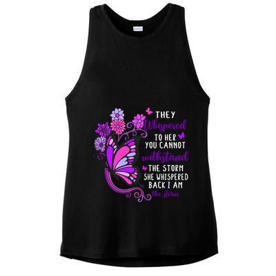 They Whispered To Her You Cannot Withstand The Storm Meaningful Gift Ladies PosiCharge Tri-Blend Wicking Tank