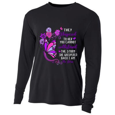 They Whispered To Her You Cannot Withstand The Storm Meaningful Gift Cooling Performance Long Sleeve Crew
