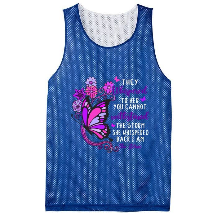 They Whispered To Her You Cannot Withstand The Storm Meaningful Gift Mesh Reversible Basketball Jersey Tank