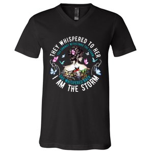 They Whispered To Her You Cannot Withstand The Storm V-Neck T-Shirt