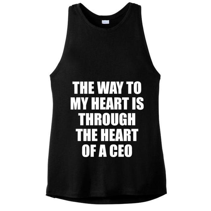 The Way To My Heart Is Through The Heart Of A Ceo Ladies PosiCharge Tri-Blend Wicking Tank