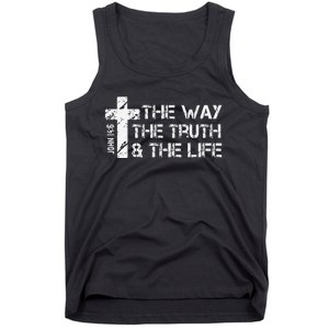 The Way Truth Life John 14 6 Bible Verse Christian Faith Tank Top