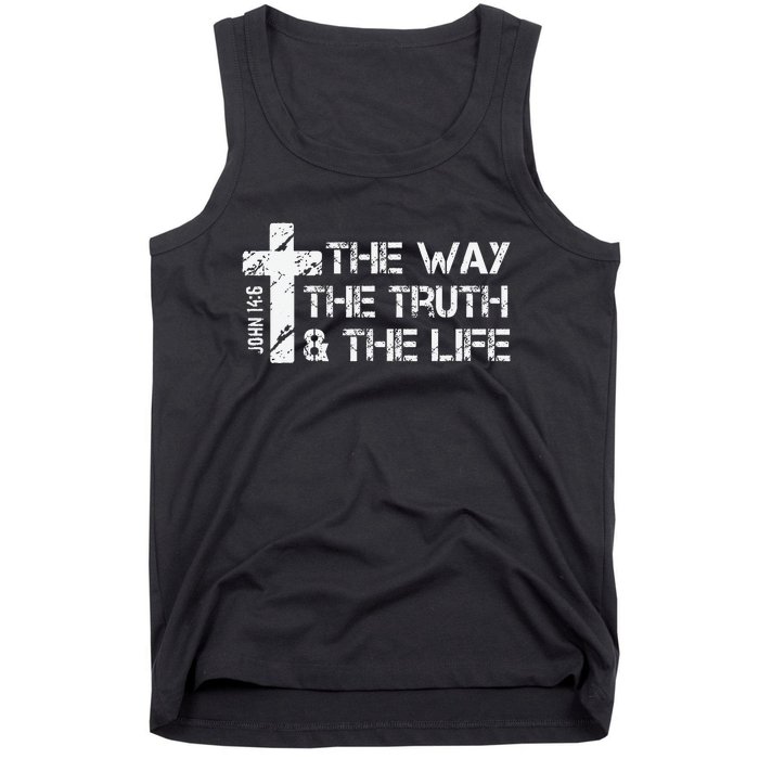 The Way Truth Life John 14 6 Bible Verse Christian Faith Tank Top