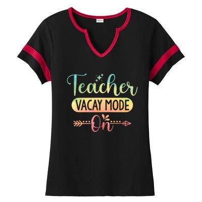 Teacher Weekend Tie Dye Teacher Vacay Mode On Gift Ladies Halftime Notch Neck Tee