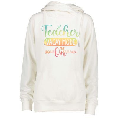 Teacher Weekend Tie Dye Teacher Vacay Mode On Gift Womens Funnel Neck Pullover Hood