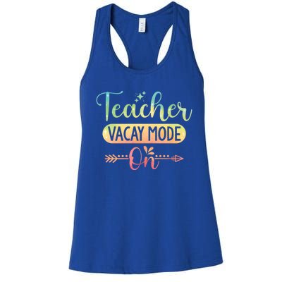 Teacher Weekend Tie Dye Teacher Vacay Mode On Gift Women's Racerback Tank