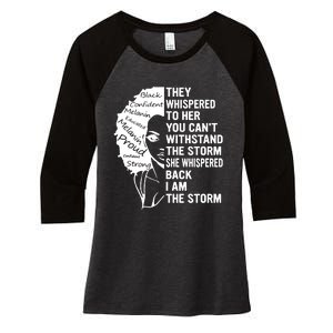 They Whispered To Her You Cannot Withstand The Storm Black History Month African Women's Tri-Blend 3/4-Sleeve Raglan Shirt