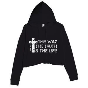 The Way Truth Life John 14 6 Bible Verse Christian Faith Crop Fleece Hoodie